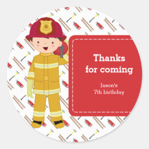 Firefighter Classic Round Sticker