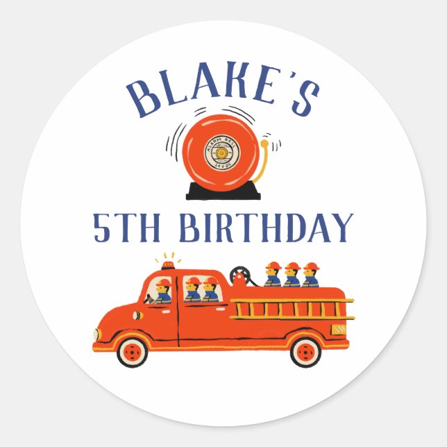 Firefighter Classic Round Sticker (Front)