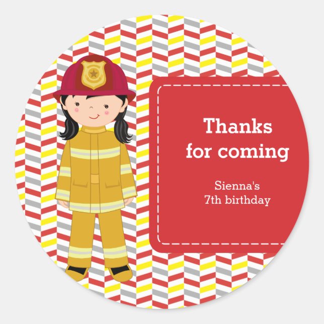 Firefighter Classic Round Sticker (Front)