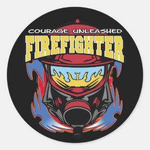 Firefighter Courage Classic Round Sticker