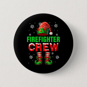 Firefighter Crew Costume Elf Xmas Job Team Matchin 2 Inch Round Button