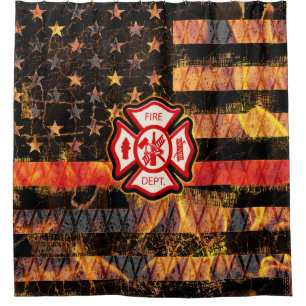 Firefighter Cross and Flames
