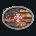 Firefighter Cross and Flames Belt Buckle<br><div class="desc">Firefighter Cross and Flames</div>