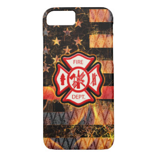Firefighter Cross and Flames Case-Mate iPhone Case