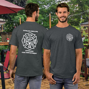 Firefighter Custom Maltese Cross Personalized T-Shirt