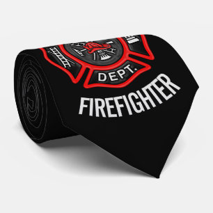 Firefighter Custom Text Name COLOR Tie