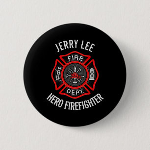 Firefighter Custom Text Name Personalized 2 Inch Round Button