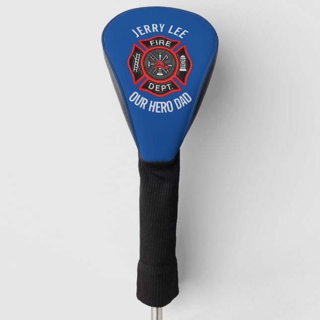 Firefighter Custom Text Name Personalized Golf Head Cover (Front)