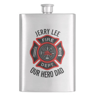 Firefighter Custom Text Name Personalized Hip Flask