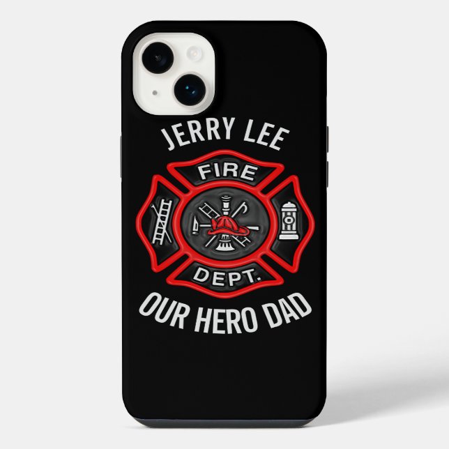 Firefighter Custom Text Name Personalized iPhone Case (Back)