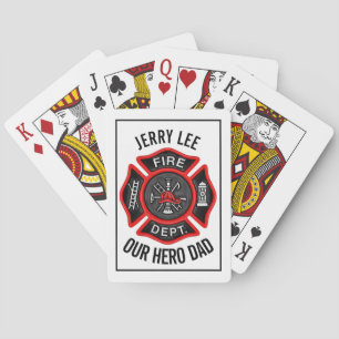 Firefighter Custom Text Name Personalized Playing Cards