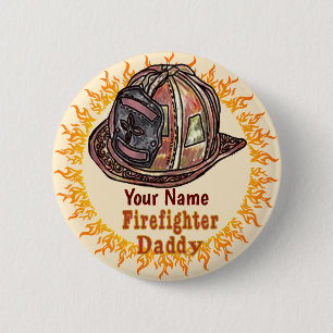 Firefighter Dad 2 Inch Round Button