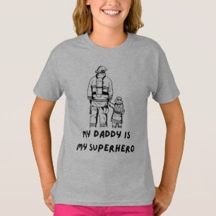 Firefighter Dad and Daughter Design T-Shirt