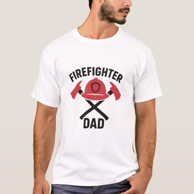 Firefighter Dad Bold Fire Rescue Gift  T-Shirt (Front)