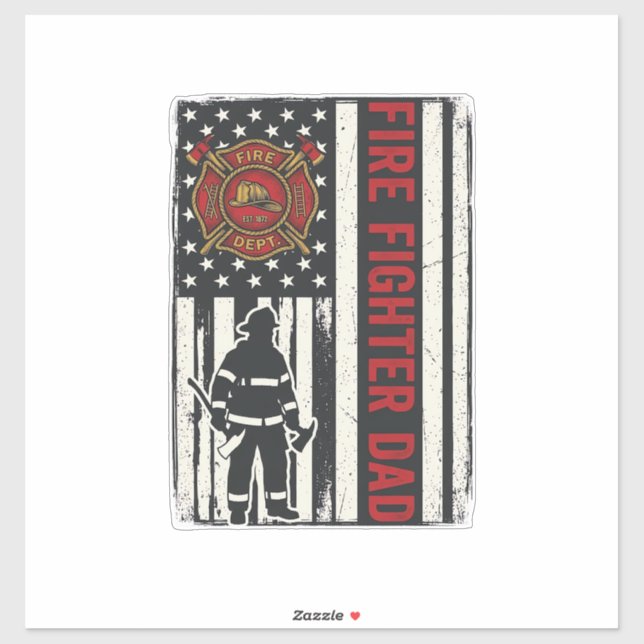 Firefighter Dad Distressed Flag Vector Design_1 (Sheet)