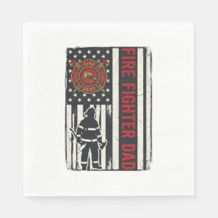 Firefighter Dad Distressed Flag Vector Design_1 Napkin