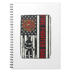 Firefighter Dad Distressed Flag Vector Design_1 Notebook