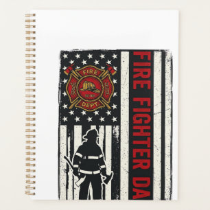 Firefighter Dad Distressed Flag Vector Design_1 Planner