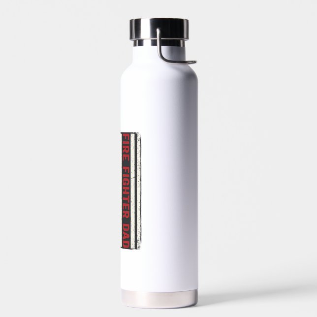 Firefighter Dad Distressed Flag Vector Design_1 Water Bottle (Left)