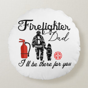 Firefighter Dad Father's Day Gifts Round Pillow