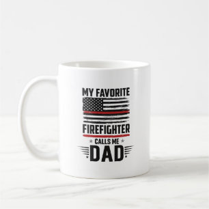 Firefighter Dad Flag Vintage Engraving Design_1 Coffee Mug