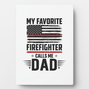 Firefighter Dad Flag Vintage Engraving Design_1 Plaque