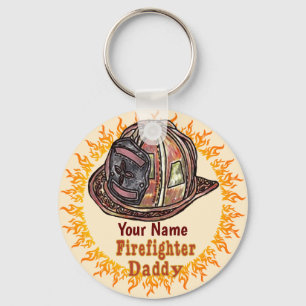 Firefighter Dad  Keychain