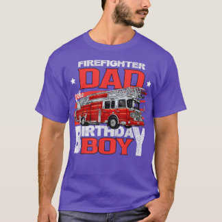 Firefighter Dad of the Birthday Boy Matching Fire T-Shirt