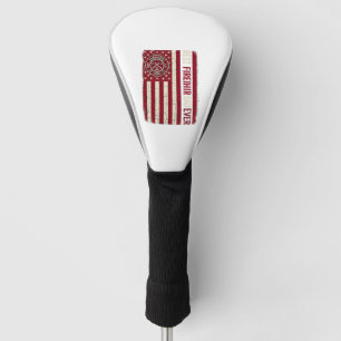 Firefighter Dad Vertical Flag Vintage Golf Head Cover