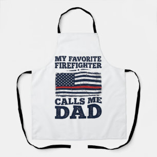 Firefighter Dad Vintage Flag Shirt Design_1 Apron