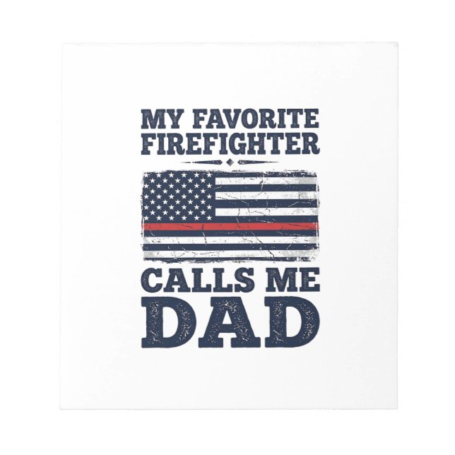 Firefighter Dad Vintage Flag Shirt Design_1 Notepad (Front)