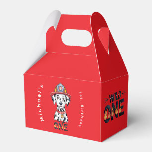 Firefighter Dalmatian Wild One 1st Birthday Party Favor Box