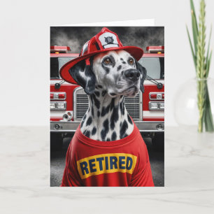 Firefighter Dalmation Wearing a Retired Shirt Card