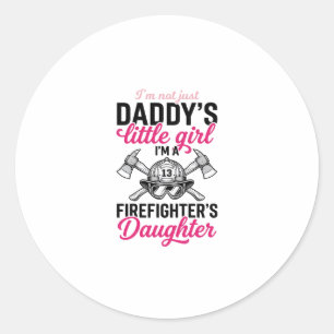 Firefighter Daughter Quote Vector Shirt Design_1 Classic Round Sticker