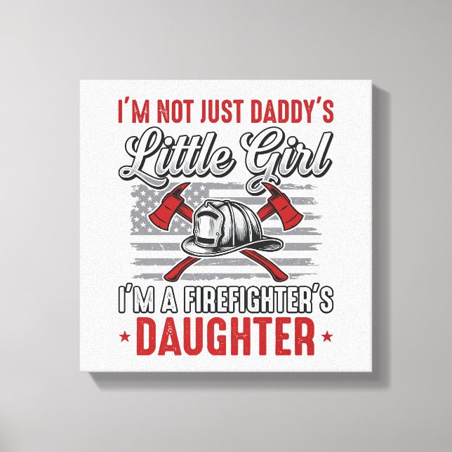 Firefighter Daughter Vintage Canvas Print (Front)