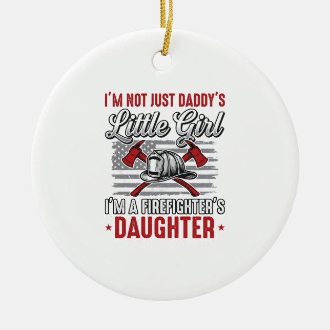 Firefighter Daughter Vintage Ceramic Ornament (Front)