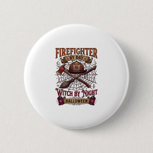 Firefighter Day Witch Night Halloween Helmet Axe B 2 Inch Round Button