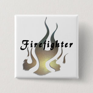 Firefighter Decal 2 Inch Square Button