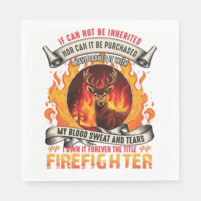 Firefighter Deer Napkin (Front)