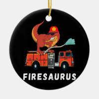 Firefighter Dinosaur Funny Fireman Truck T Rex
