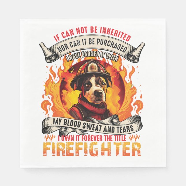 Firefighter Dog Napkin (Front)