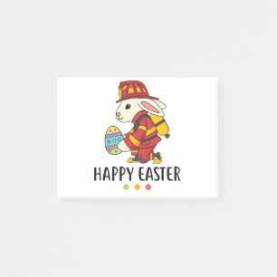 Firefighter Easter Bunny Post-it Notes