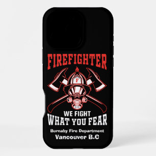 Firefighter emblem with axes and helmet iPhone 16 pro max case