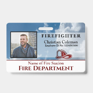 Firefighter Employee Photo Name ID Card Custom   Badge