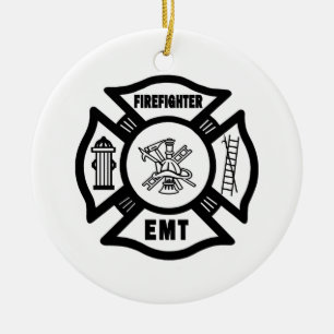 Firefighter EMT Ceramic Ornament
