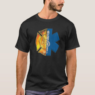 Firefighter Emt Proud Emt Firefighter Ems Badge T-Shirt