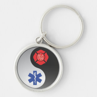 firefighter emt ying yang keychain