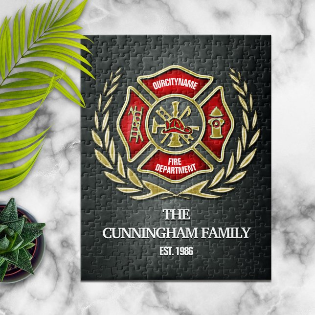 Firefighter Family Personalized Jigsaw Puzzle (Creator Uploaded)