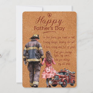 Firefighter Father's Day-Short Poem From Daughter Invitation
