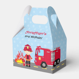 Firefighter Favor Box (Boys Birthday Fireman)